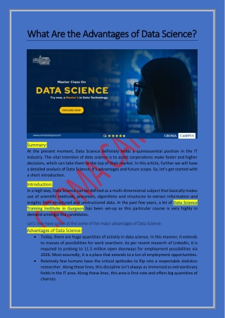 What Are the Advantages of Data Science?