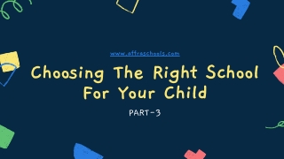 The best ways to chose a right school | kids playschool | www.affraschools.com