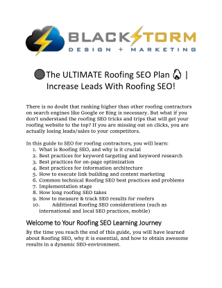 Great Roofing SEO Strategy