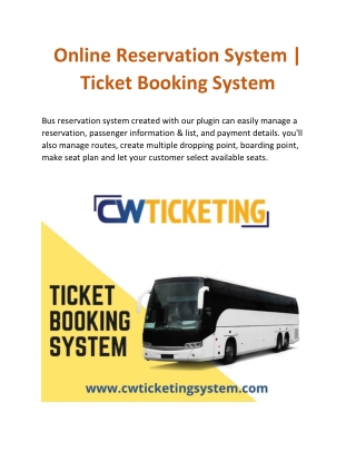 Ticket Booking System | Online Reservation System