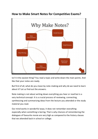 How to Make Smart Notes for Competitive Exams?