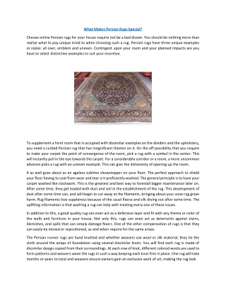 What Makes Persian Rugs Special?