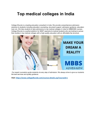 Top medical colleges in India