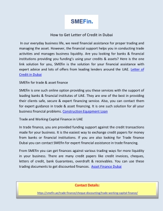 How to Get Letter of Credit in Dubai