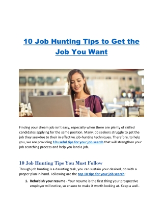 10 Job Hunting Tips