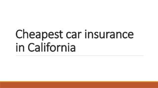 Cheap Car Insurance in California