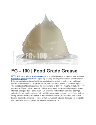 Food Grade Grease and Lubrication Grease
