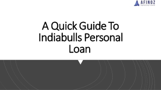 Indiabulls Dhani Personal Loan