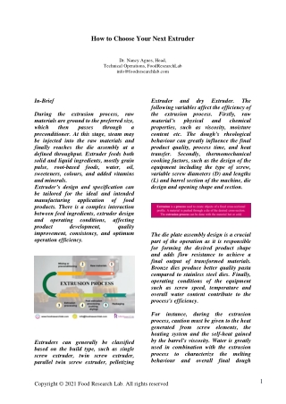 How to choose your next Extruder? | Foodresearchlab