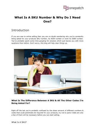 What Is A SKU Number & Why Do I Need One?