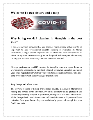 Why hiring covid19 cleaning in Memphis is the best idea?