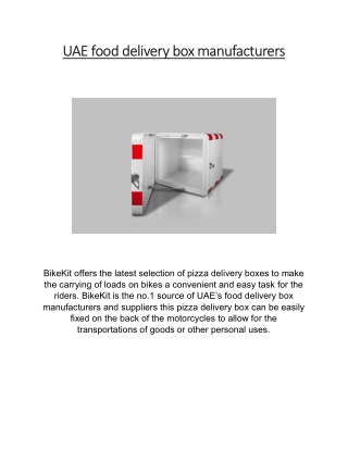 UAE food delivery box manufacturers