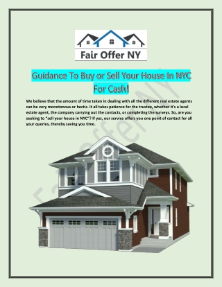 We Buy Houses NYC | Fair Offer NY