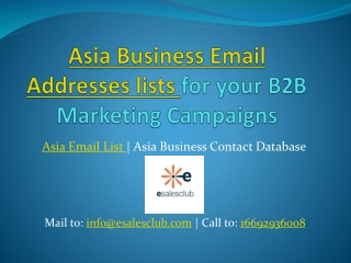 Asia Business Email List