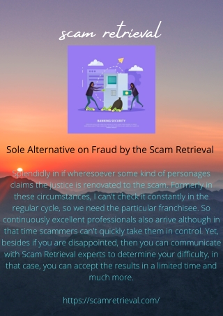 Sole Alternative on Fraud by the Scam Retrieval