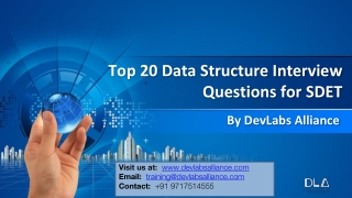 Top 20 Data Structure Interview Questions for SDET