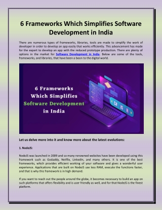 6 Frameworks Which Simplifies Software Development in India