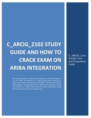 C_ARCIG_2102 Study Guide and How to Crack Exam on Ariba Integration