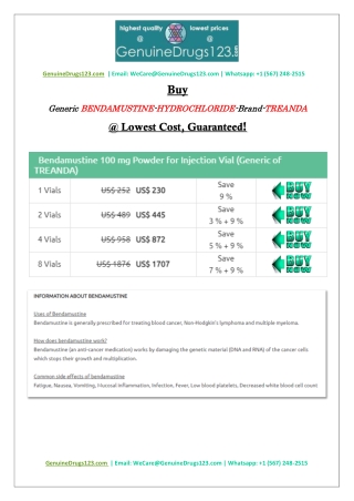 How much does bendamustine cost?