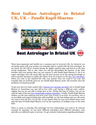 Best astrologer in Bristol UK  44 7441 447172