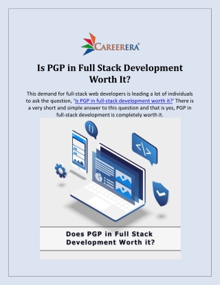 Is It Worth to do PGP in Full Stack Development?