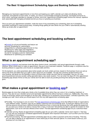 The Best 10 Appointment Scheduling Apps and Booking Software 2021