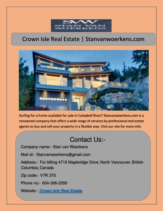 Crown Isle Home for Sale | Stanvanwoerkens.com