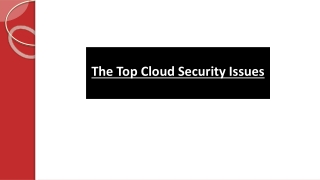 The Top Cloud Security Issues