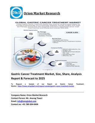 Gastric Cancer Treatment Market Size, Industry Trends, Share and Forecast 2019-2025