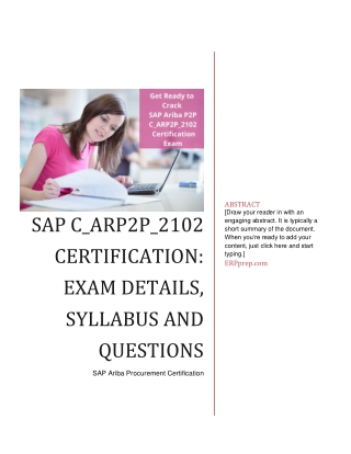 SAP C_ARP2P_2102 Certification: Exam Details, Syllabus and Questions