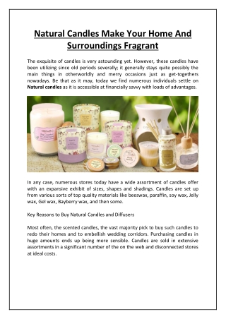 Natural Candles Make Your Home And Surroundings Fragrant