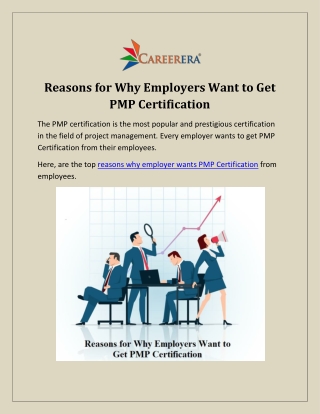 Reasons for Why Employers Want PMP Certification!