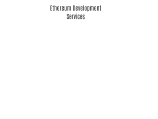 Ethereum Development Services