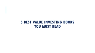 5 Best Value Investing Books to Read