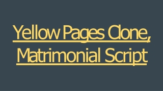 Yellow Pages Clone, Matrimonial Script