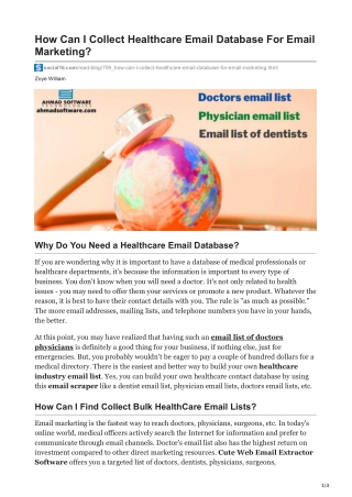 How Can I Gather a Healthcare Email Database?