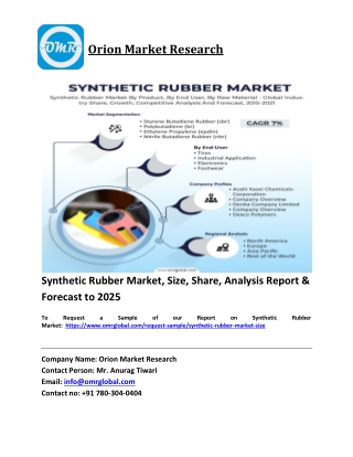 Synthetic Rubber Market Trends, Size, Competitive Analysis and Forecast 2019-2025