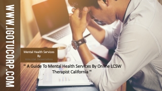 Online LCSW Therapist California - I Got U