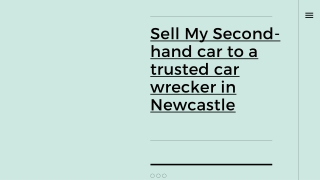 How to Sell My Second-hand car to a trusted car wrecker in Newcastle