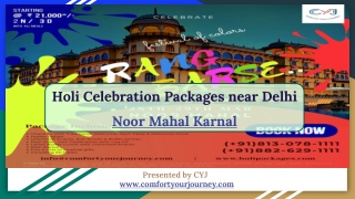Holi Celebration Packages near Delhi | Noor Mahal Karnal