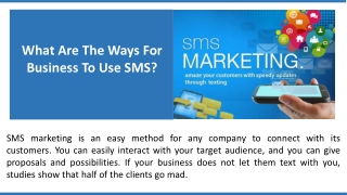 What Are The Ways For Business To Use SMS?
