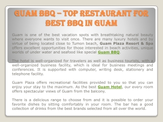 Guam BBQ – Top restaurant for Best BBQ in Guam