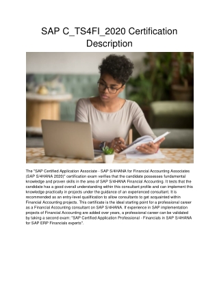 SAP C_TS4FI_2020 Certification Description