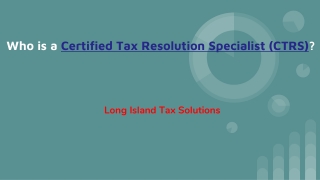 How to become a Certified Tax Resolution Specialist | Long Island Tax Solutions