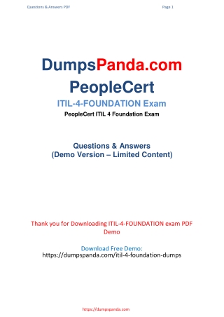 Updated and Valid itil-4-foundation Exam Dumps