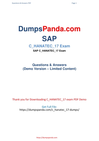 New and Valid C_HANATEC_17 Dumps