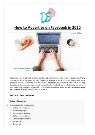 How to Advertise on Facebook in 2020