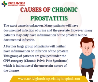 Causes of Chronic Prostatitis - Best Urology Hospitals in Bellandur, Bangalore - Nelivigi Multispeciality Hospital