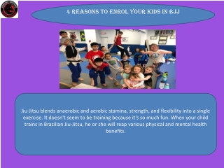 4 Reasons to Enrol Your Kids in BJJ