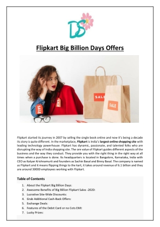 Flipkart Big Billion Days Offers